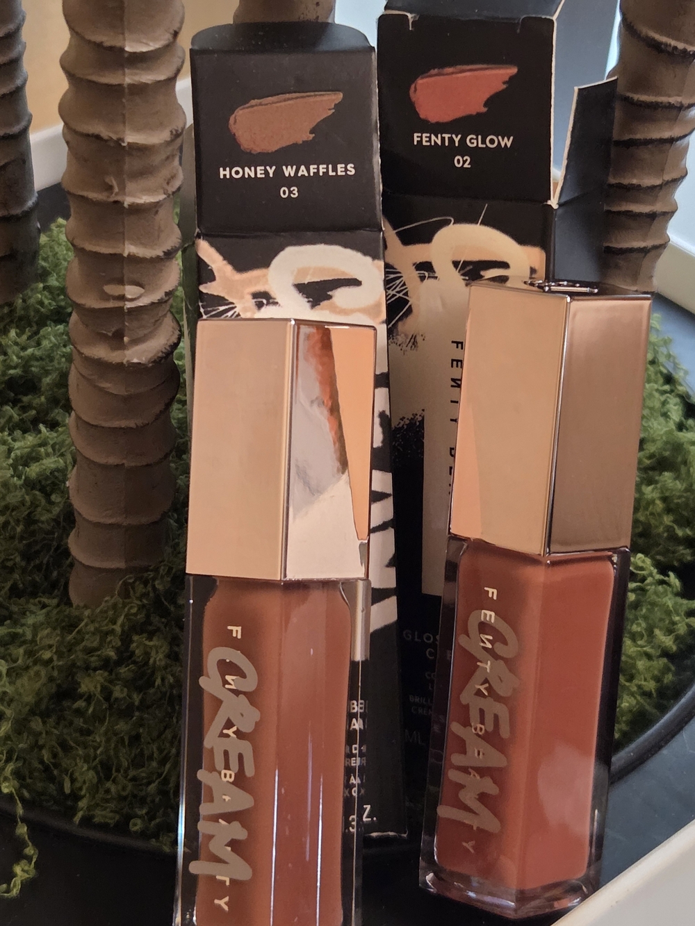 Fenty Beauty Cream Lipstick Liquid - Honey Waffles (03) & Fenty Glow (02)
